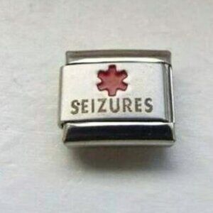 Seizures medical alert laser 9mm stainless steel italian charm bracelet link new